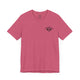 Heather raspberry t-shirt with a small black PICKLEBALLER chest logo featuring crossed paddles