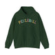 Forest green hoodie with a colorful arched PICKLEBALL text design
