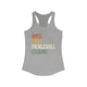 Heather grey racerback tank top with a retro WIFE. MOM. PICKLEBALL LEGEND. text design
