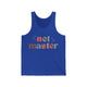 True royal tank top with retro Net Master text design and sparkle accents