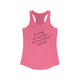 Solid Hot Pink women's racerback pickleball tank top with handwritten "I'm sorry for what I said when I was playing pickleball" script and heart doodle
