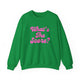 Pickleball crewneck sweatshirt with a pink script What's the Score text design