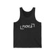 Dark Grey Heather unisex pickleball tank top with white PICKLE wordmark inside bracket marks
