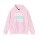 Light pink hoodie with a stacked ZERO ZERO TWO text design and a pickleball replacing the O in two