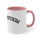 White mug with a Pink accent and an upside-down "PICKLEBALL" wordmark