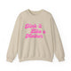 Pickleball sweatshirt with a pink script Dink it Like a Mother text design