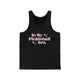 Black unisex pickleball tank top with pink retro-style text "In My Pickleball Era" and sparkle accents