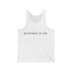 White pickleball tank top with a "pickleball is life." text design