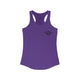 Purple rush racerback tank top with a small PICKLEBALLER chest logo featuring black crossed pickleball paddles