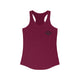 Cardinal red racerback tank top with a small PICKLEBALLER chest logo featuring black crossed pickleball paddles