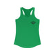 Kelly green racerback tank top with a small PICKLEBALLER chest logo featuring black crossed pickleball paddles