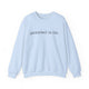 Light blue pickleball sweatshirt with a "pickleball is life." text design