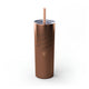 Glitter Rosegold skinny tumbler with straw and a script "I'm sorry for what I said while playing pickleball" quote with a small heart