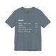 T-shirt with a humorous DUPR rating breakdown list design