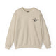 Sand crewneck sweatshirt with a small PICKLEBALLER chest logo featuring crossed paddles