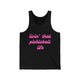 Black pickleball tank top with a pink script Livin' That Pickleball Life text design