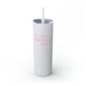 Glitter Iceberg skinny tumbler with straw and "In My Pickleball Era" bubble text with sparkles