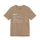 Heather tan t-shirt with a humorous DUPR rating breakdown list design
