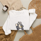 Badger pickleball crewneck sweatshirt in White, Don't Poke the Badger