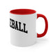 White mug with a Red accent and a bold arched "PICKLEBALL" wordmark