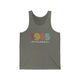 Grey TriBlend unisex pickleball tank top with colorful "1965" numerals over a "PICKLEBALL" wordmark