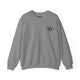 Graphite heather crewneck sweatshirt with a small PICKLEBALLER chest logo featuring crossed paddles