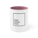 White mug with a Pink accent and a "DINK DRINK DINK" wordmark in a bordered box