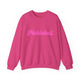 Pickleball crewneck sweatshirt with a pink script Pickleball text design