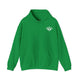 Irish green hoodie with a small white PICKLEBALLER chest logo featuring crossed paddles