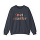 Heather navy sweatshirt with retro Net Master text design and sparkle accents