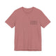 Heather Mauve pickleball t-shirt with a small minimalist pickleball court diagram on the chest