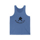 Blue TriBlend unisex pickleball tank top with a paddle and ball icon over "Happy Place" text