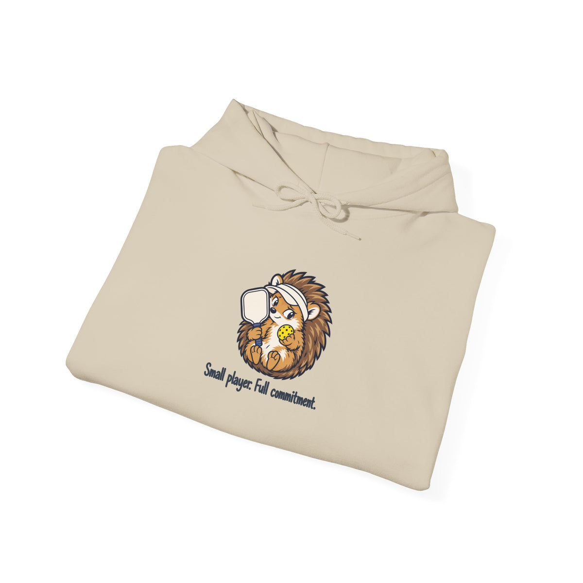 Hedgehog pickleball hoodie, Small Player, Full Commitment
