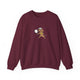 Dachshund pickleball crewneck sweatshirt in Maroon