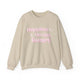 Sand pickleball sweatshirt with retro script text "Happiest On the Court" and sparkle accents