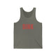 Grey TriBlend unisex pickleball tank top with a bold, distressed red "DINK" wordmark