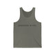 Grey triblend pickleball tank top with a "pickleball is life." text design