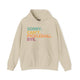Sand hoodie with a colorful Sorry. Can't. Pickleball. Bye. text design