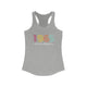 Heather Grey women's racerback pickleball tank top with colorful "1965" numerals over a "PICKLEBALL" wordmark