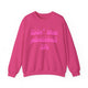 Pickleball crewneck sweatshirt with a pink script Livin' That Pickleball Life text design