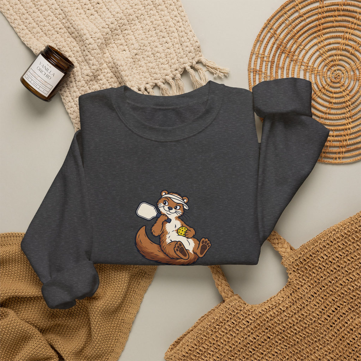 Otter pickleball crewneck sweatshirt, I Had Plans, Then Pickleball