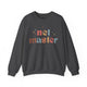 Dark heather sweatshirt with retro Net Master text design and sparkle accents
