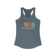 Solid Indigo women's racerback pickleball tank top with colorful "1965" numerals over a "PICKLEBALL" wordmark