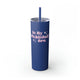 Nautical Blue skinny tumbler with straw and "In My Pickleball Era" bubble text with sparkles
