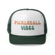 Dark Green trucker cap with "PICKLEBALL VIBES" retro bubble text