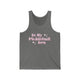 Deep Heather unisex pickleball tank top with pink retro-style text "In My Pickleball Era" and sparkle accents