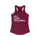 Cardinal red racerback tank top with Eat. Sleep. Pickleball. text design