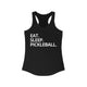 Black racerback tank top with Eat. Sleep. Pickleball. text design