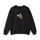 Dachshund pickleball crewneck sweatshirt in Black
