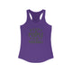 Women's racerback pickleball tank top with bold stacked "HAPPY PEOPLE PLAY PICKLEBALL" text and crossed paddles graphic